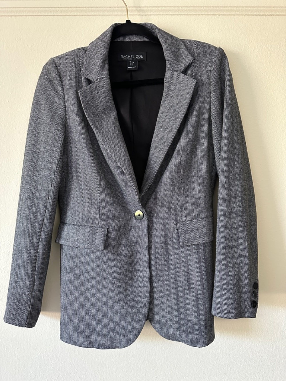 Rachel Zoe Gray Tailored Single-Button Blazer